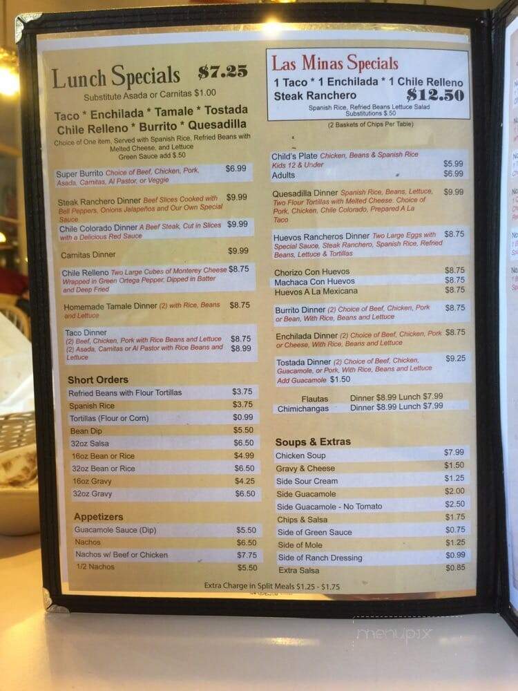Las Minas Mexican Restaurant - Pine Grove, CA menu_pic