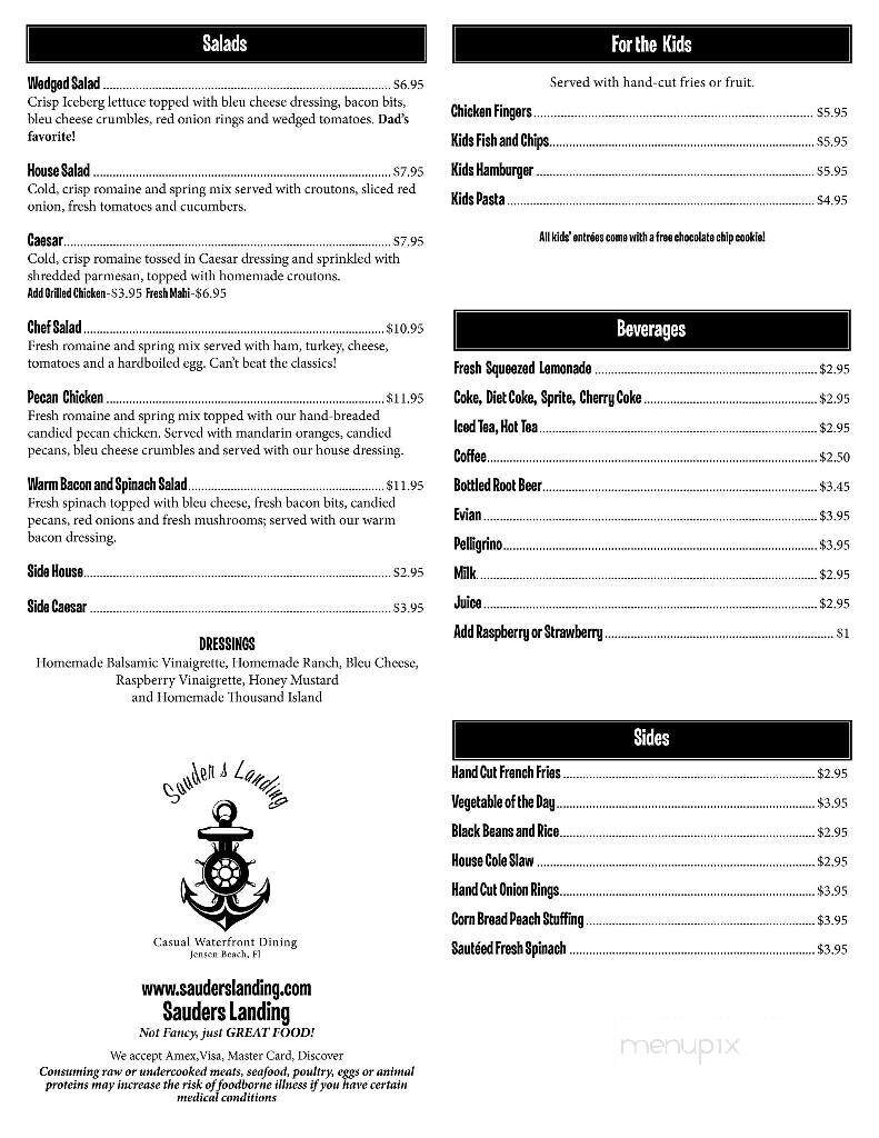 Sauder's Landing - Jensen Beach, FL menu_pic