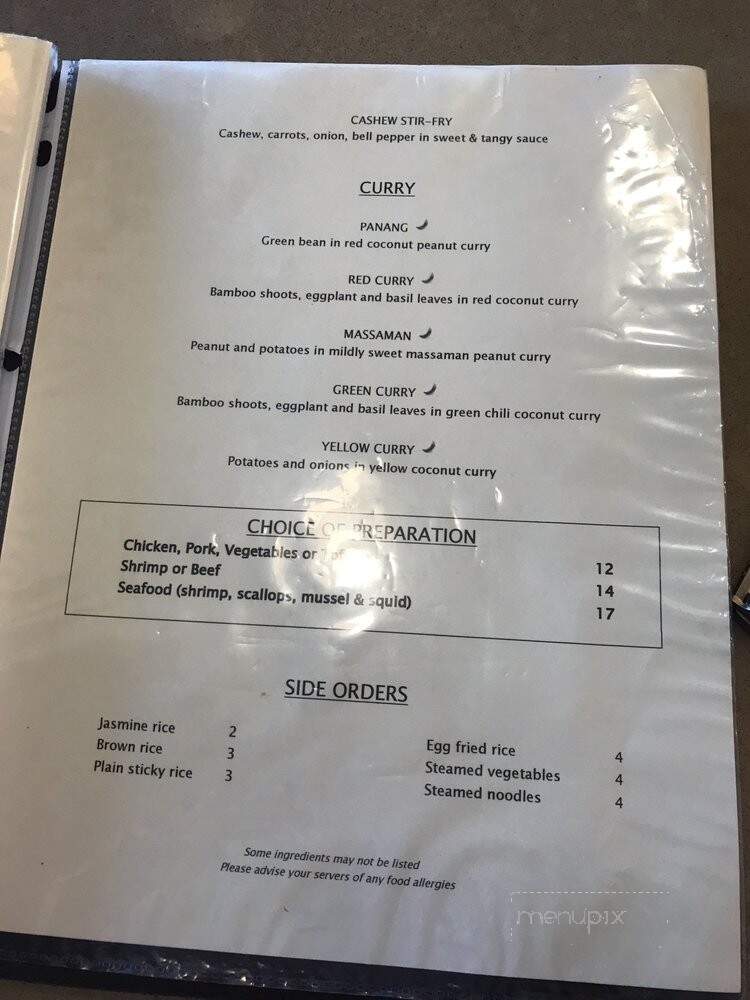 Yindee Thai Restaurant - West Springfield, VA menu_pic