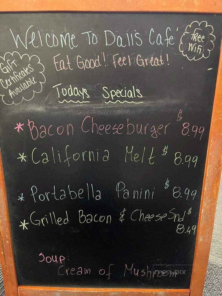 Dali's Cafe - Manitowoc, WI menu_pic