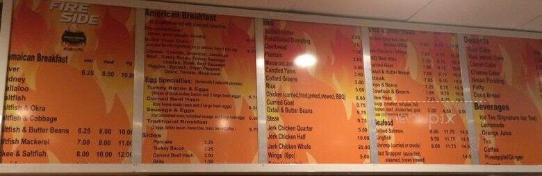 Fireside Jamaican Restaurant - Jonesboro, GA menu_pic