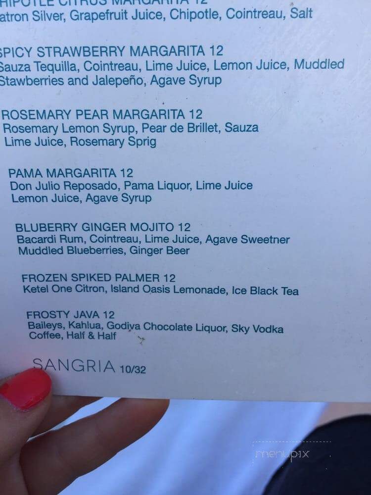 Air Pool Bar - Rancho Mirage, CA menu_pic