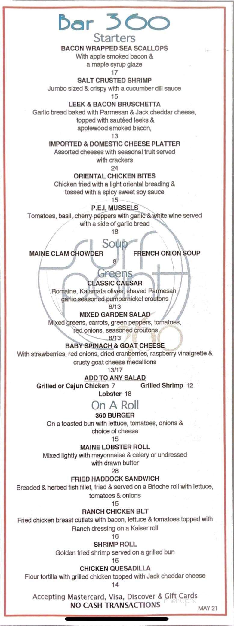 Surf Point 360 - Ogunquit, ME menu_pic