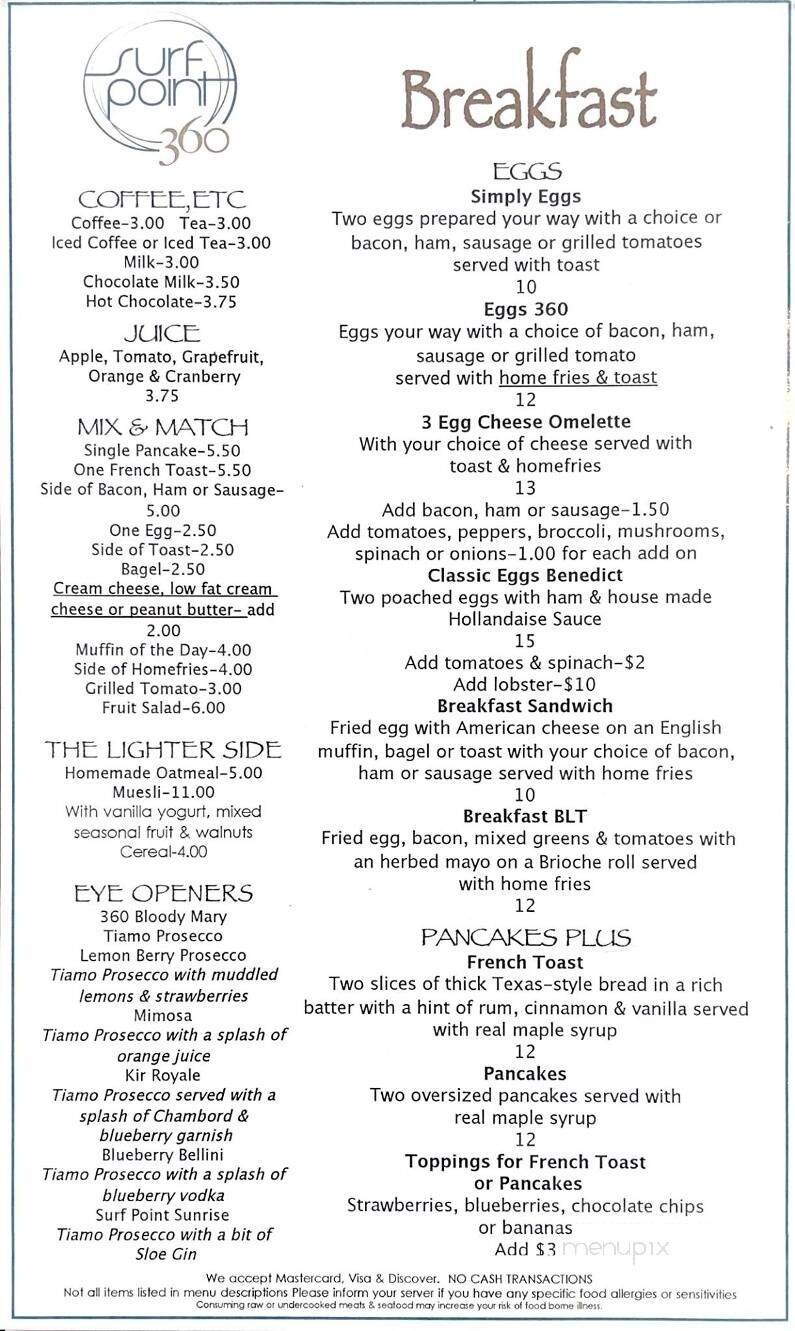 Surf Point 360 - Ogunquit, ME menu_pic