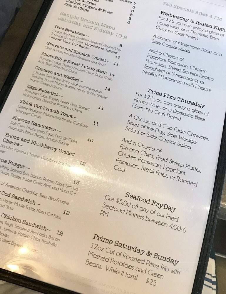 True North Kitchen + Bar - North Weymouth, MA menu_pic