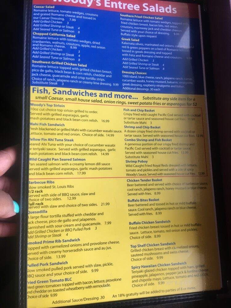Woody's Roadside - Biloxi, MS menu_pic