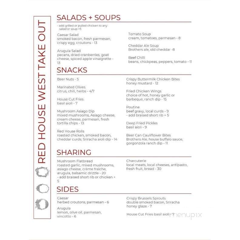 Red House West - Kingston, ON menu_pic