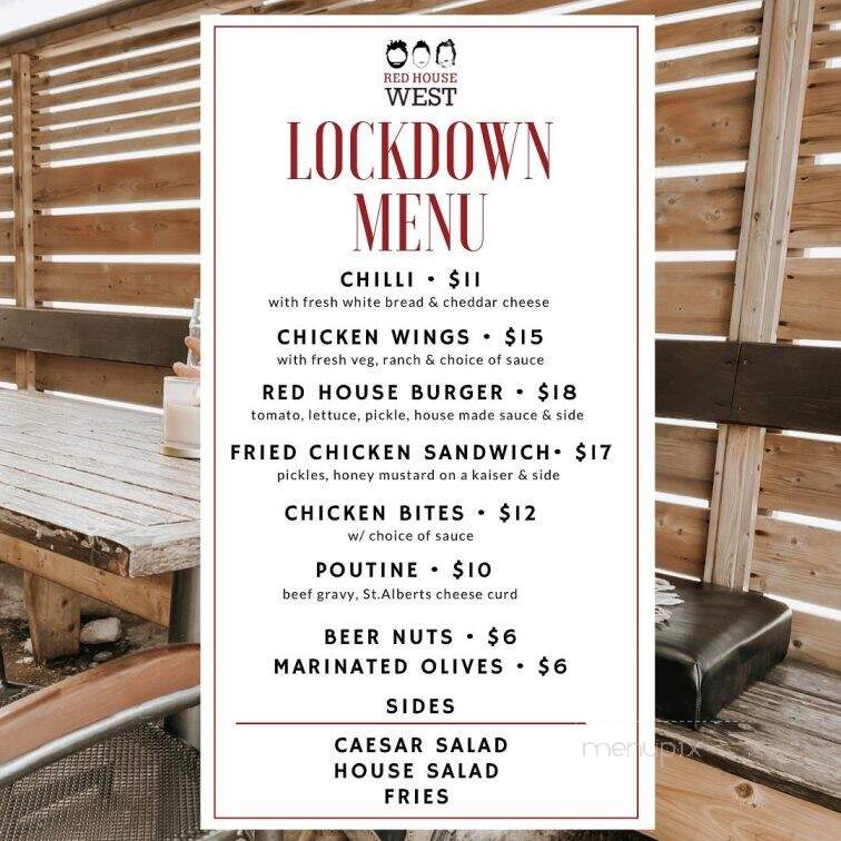 Red House West - Kingston, ON menu_pic