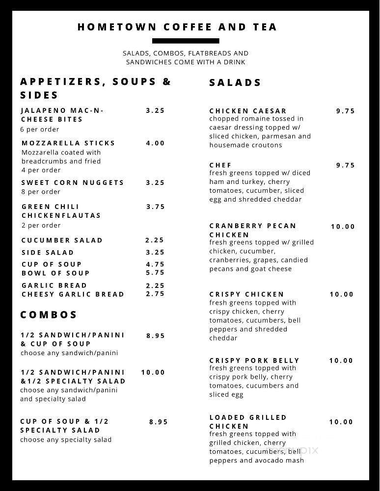 Hometown Coffee and Tea - Olney, TX menu_pic