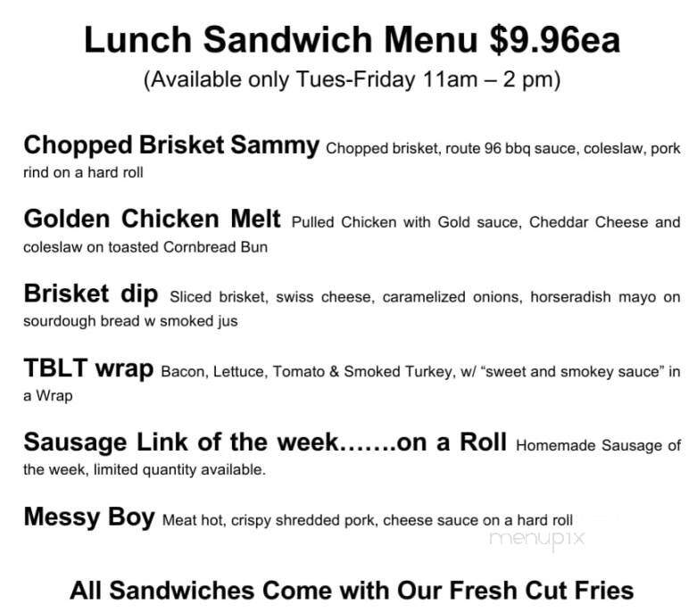 Route 96 BBQ - Victor, NY menu_pic