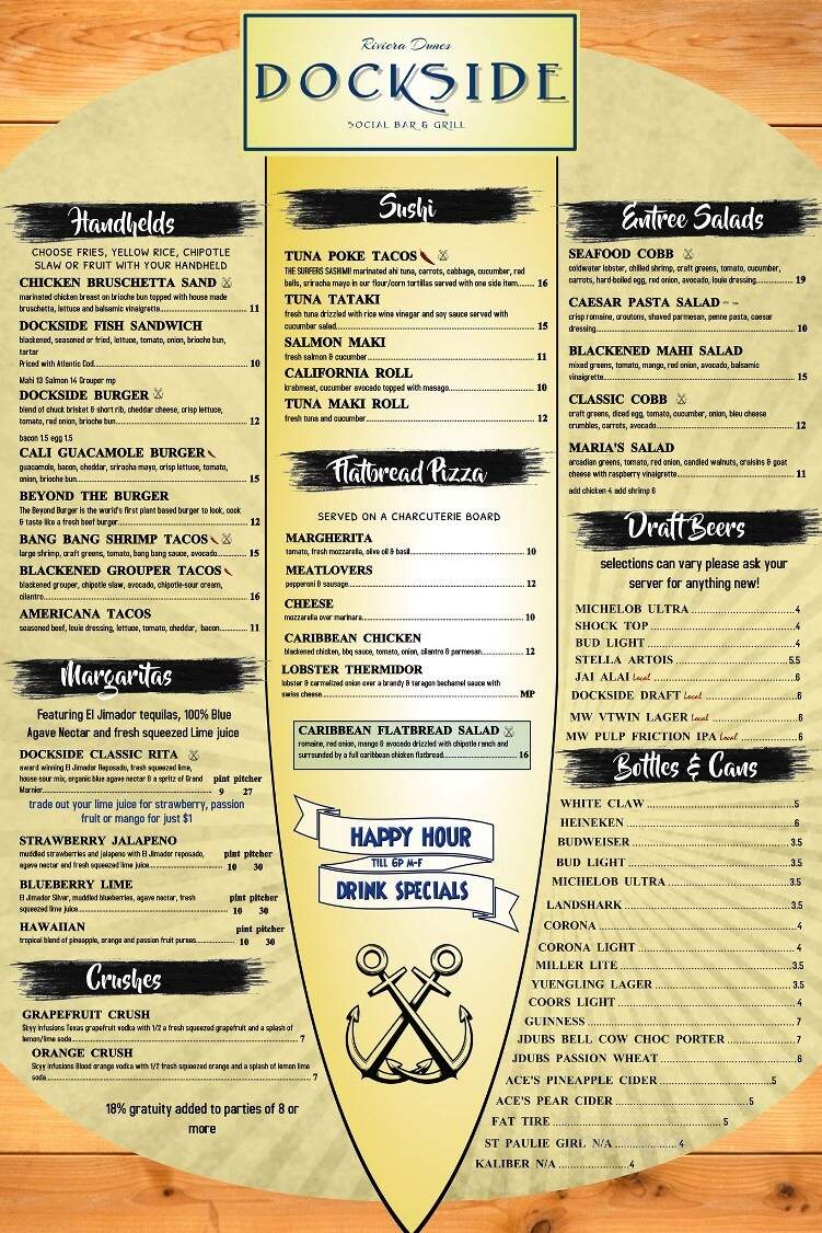 Riviera Dunes Dockside - Palmetto, FL menu_pic