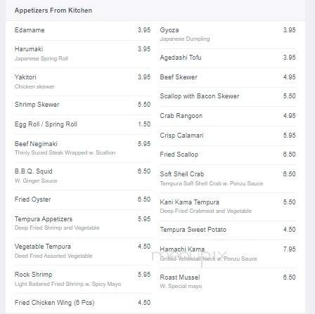 Koto Cuisine - Dickson, TN menu_pic