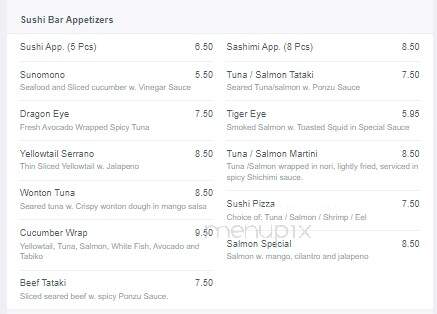 Koto Cuisine - Dickson, TN menu_pic