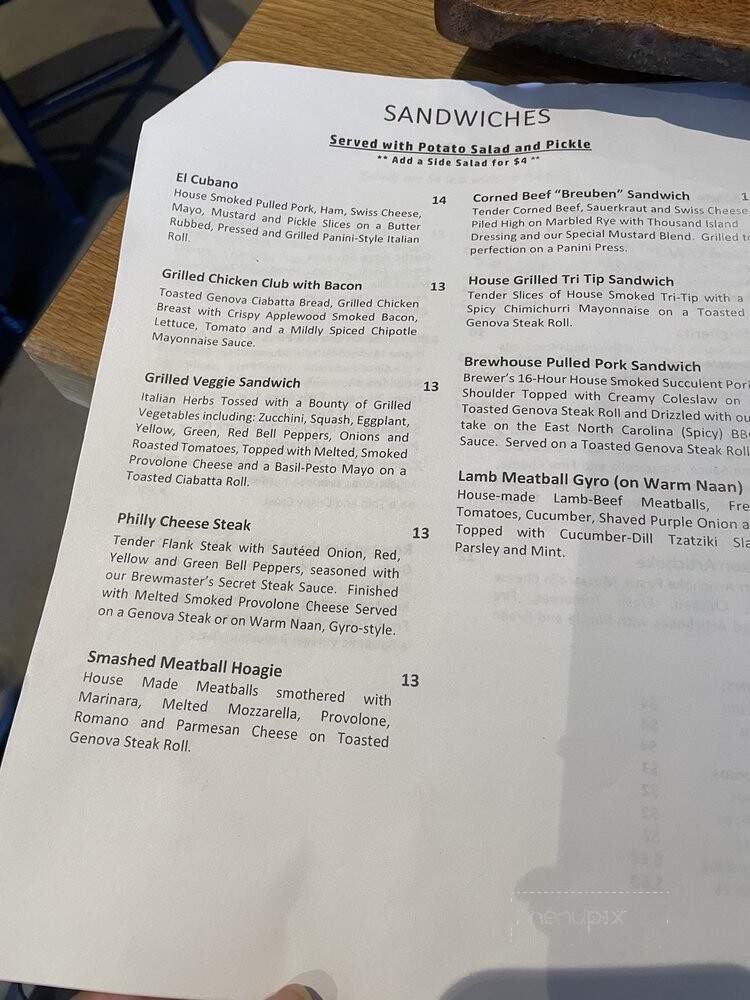 High Water Brewing Taproom and Brewery - Lodi, CA menu_pic