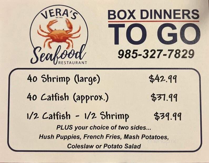Vera's Seafood - Abita Springs, LA menu_pic