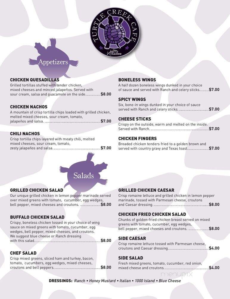 Lucky Star Casino - Clinton, OK menu_pic