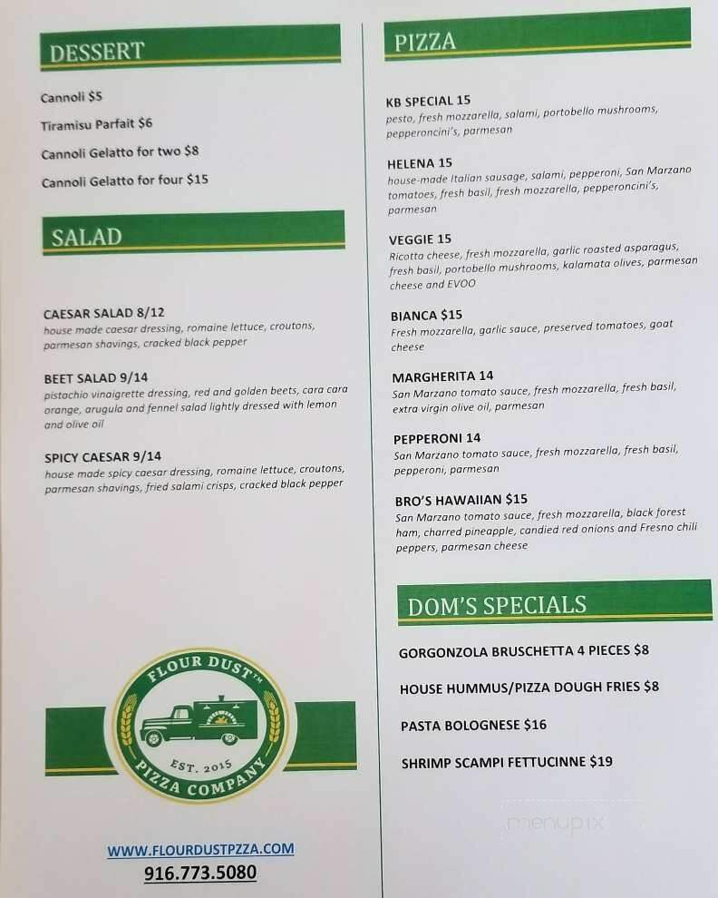 Flour Dust Pizza - Roseville, CA menu_pic