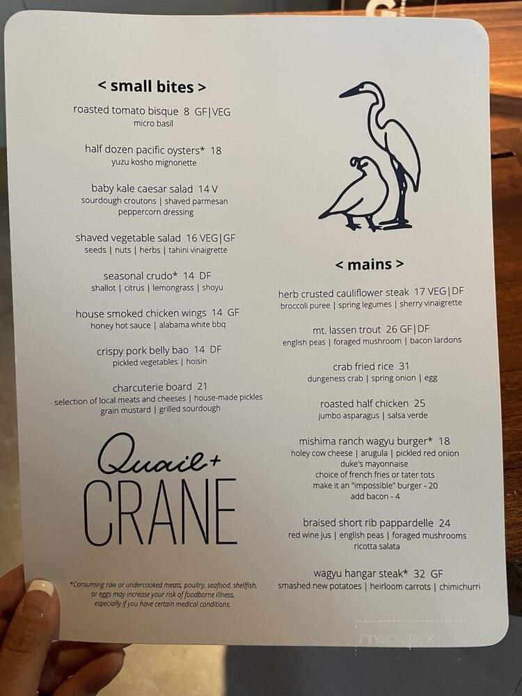 Quail and Crane - San Francisco, CA