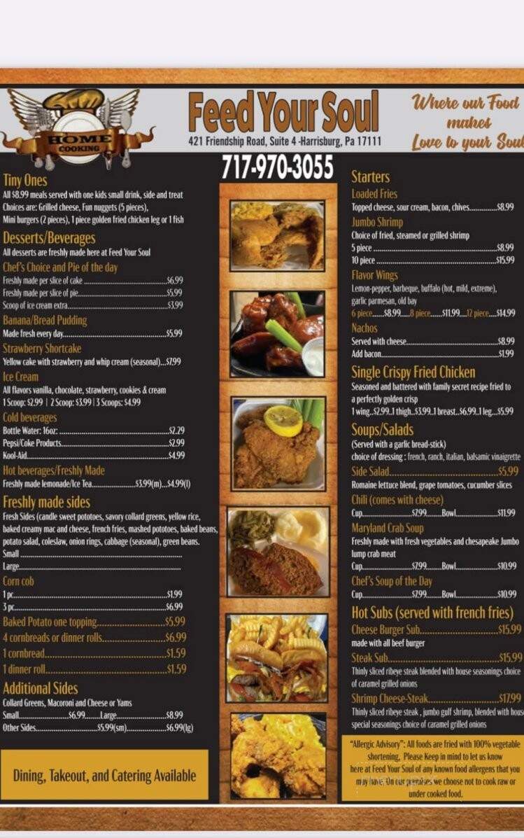 Feed Your Soul - Harrisburg, PA menu_pic