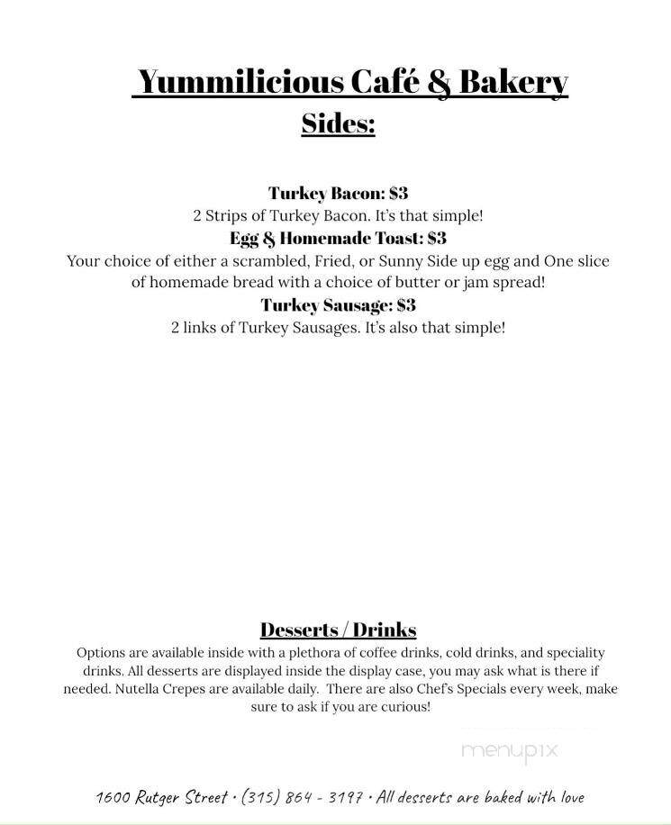 Yummilicious Cafe & Bakery - Utica, NY menu_pic