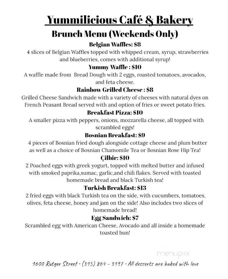 Yummilicious Cafe & Bakery - Utica, NY menu_pic