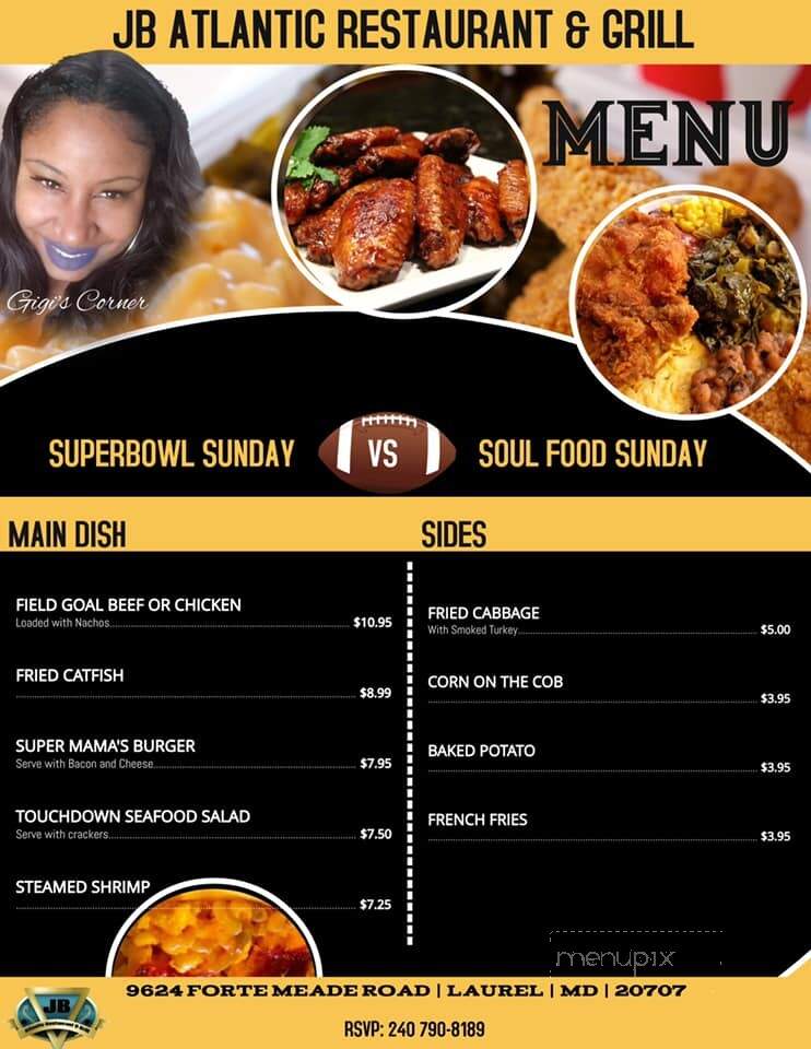 JB Atlantic Restaurant and Grill - Laurel, MD menu_pic