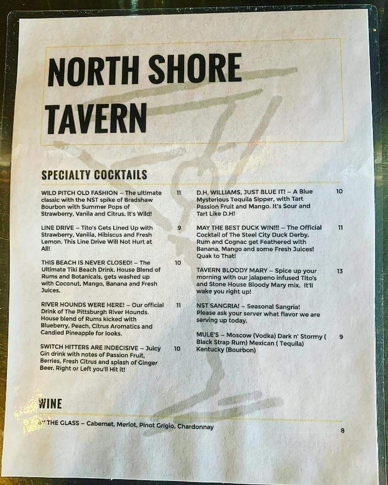 North Shore Tavern - Pittsburgh, PA menu_pic