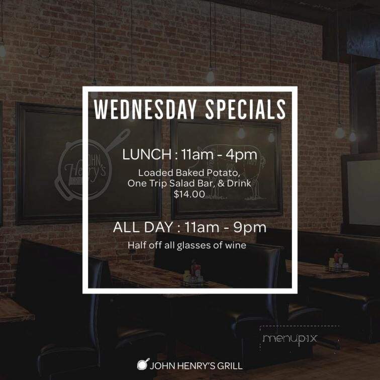 John Henry's Grill - Rome, GA menu_pic