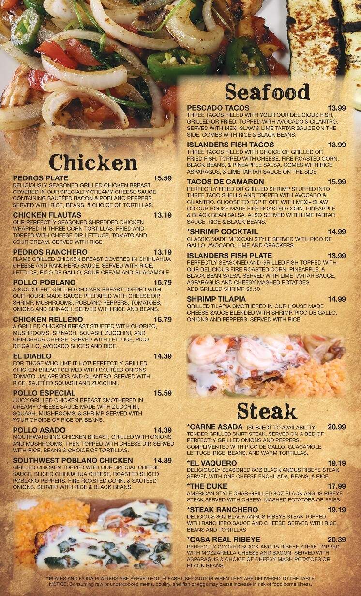 Pedro's Mexican Grill & Cantina - Greensboro, GA menu_pic