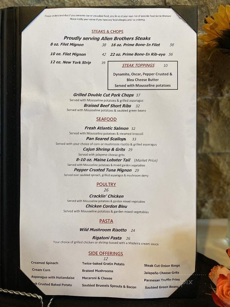 Keller Chophouse - Keller, TX menu_pic