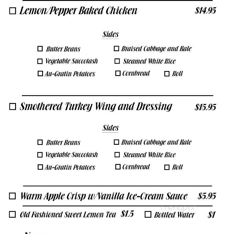 Refined To Go - Helena, AL menu_pic