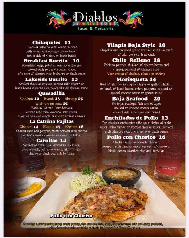 Diablos Tacos & Mezcaleria - Conway, AR menu_pic