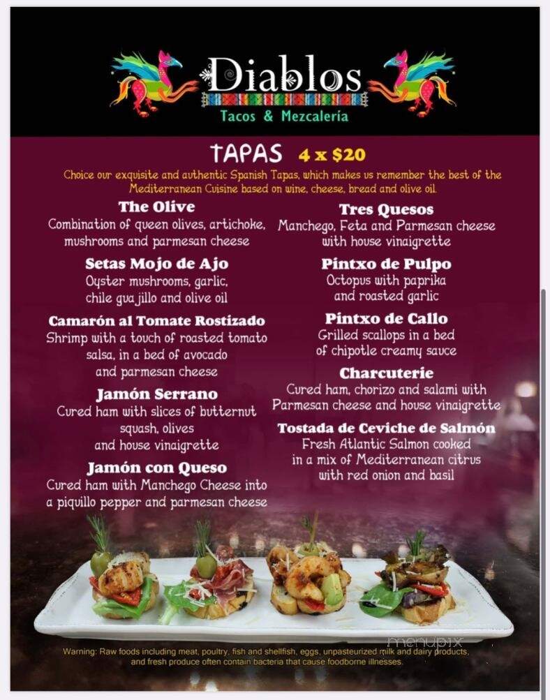 Diablos Tacos & Mezcaleria - Conway, AR menu_pic