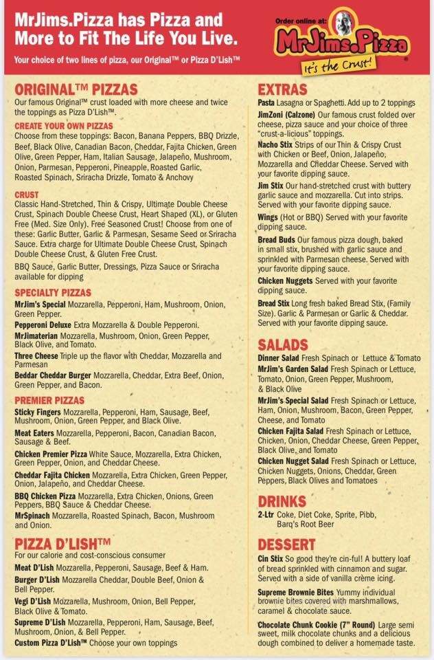 Mr. Jim's Pizza - Brookland, AR menu_pic