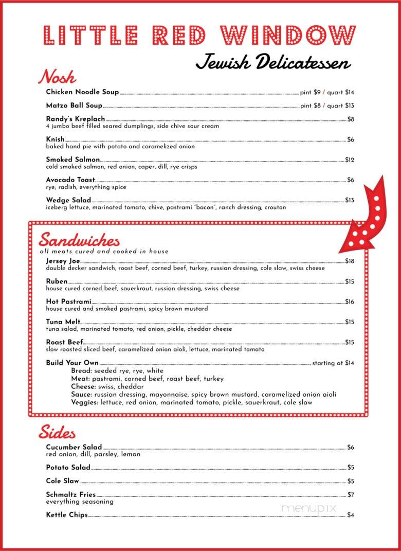 Little Red Window - San Francisco, CA menu_pic