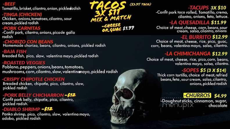 Mikey's Taco Shop - Calgary, AB menu_pic