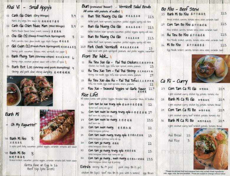 Nam 2 - Markham, ON menu_pic