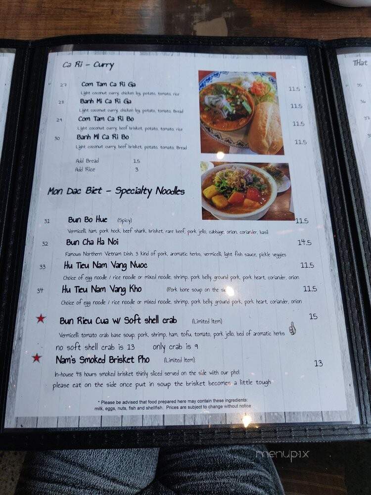 Nam 2 - Markham, ON menu_pic
