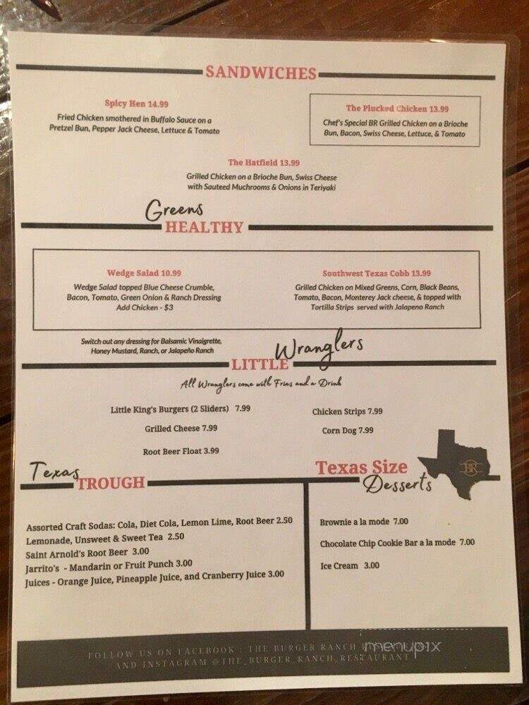 The Burger Ranch Restaurant & Lounge - Cypress, TX menu_pic