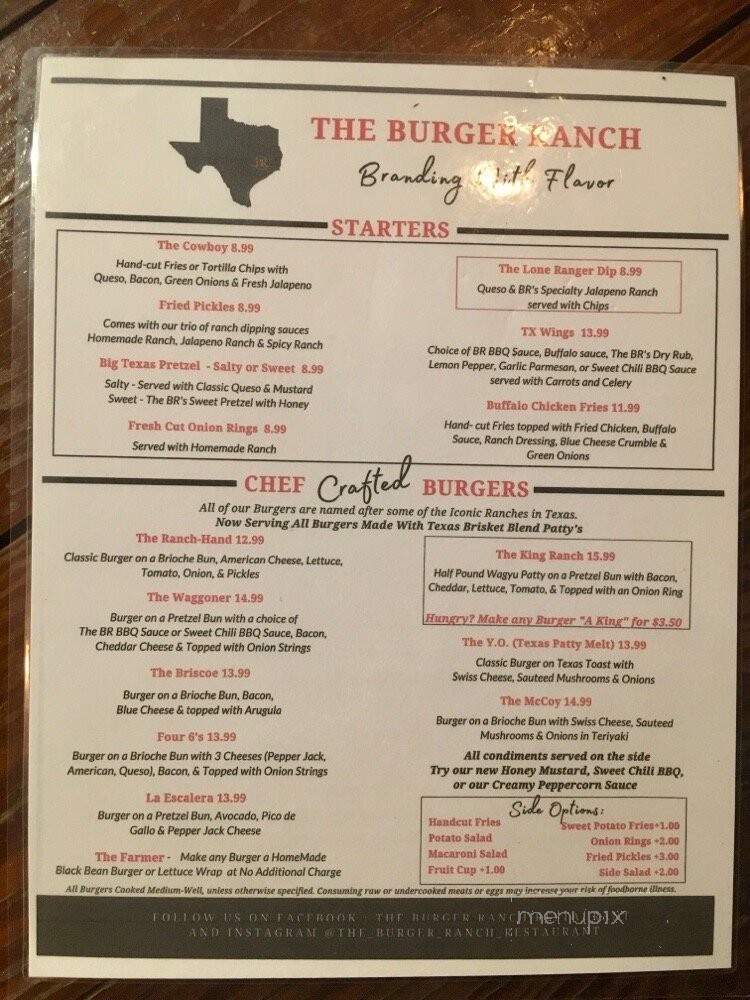 The Burger Ranch Restaurant & Lounge - Cypress, TX menu_pic