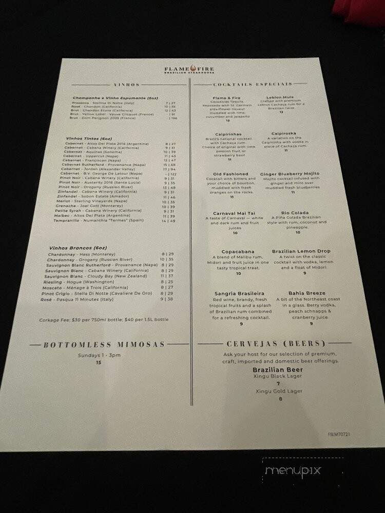 Flame & Fire Brazilian Steakhouse - Folsom, CA menu_pic