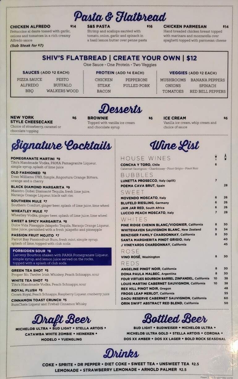 Route 290 American Sports Grill - Duncan, SC menu_pic