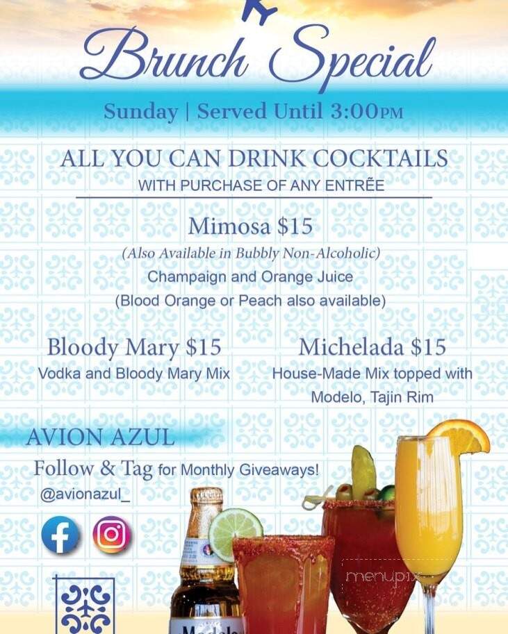 Avion Azul - Clear Lake, IA menu_pic
