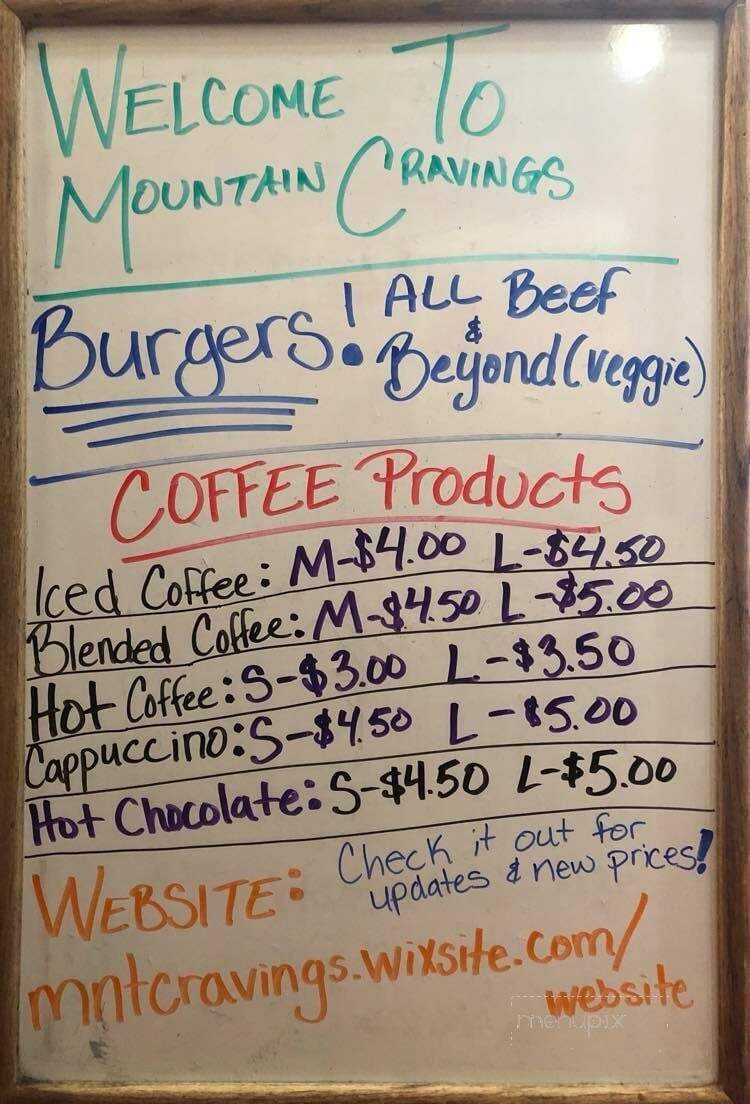 Mountain Cravings - Crestline, CA menu_pic