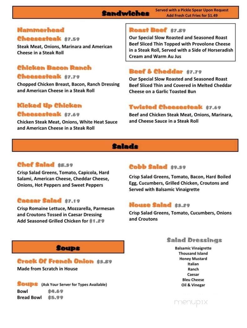 Hammerhead Lounge - Northampton, PA menu_pic