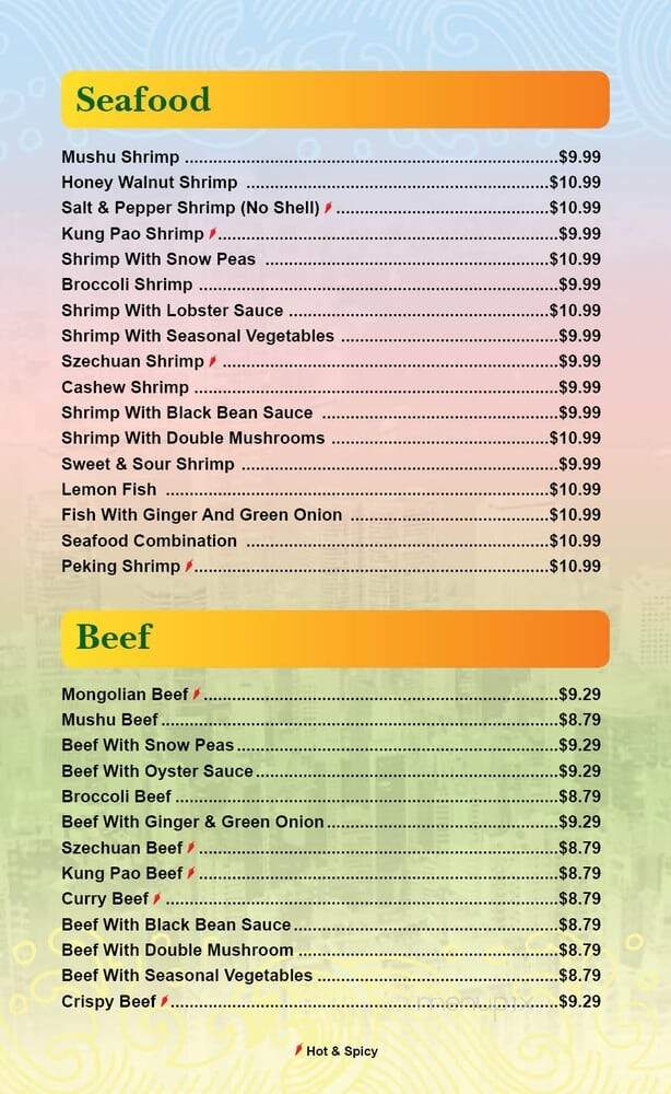Lucky Star Chinese Restaurant - Tulare, CA menu_pic