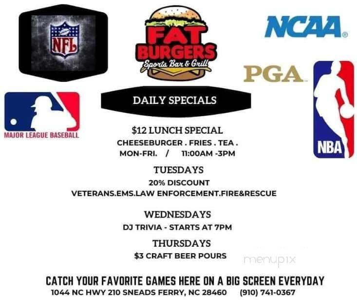 Fat Burgers - Sneads Ferry, NC menu_pic