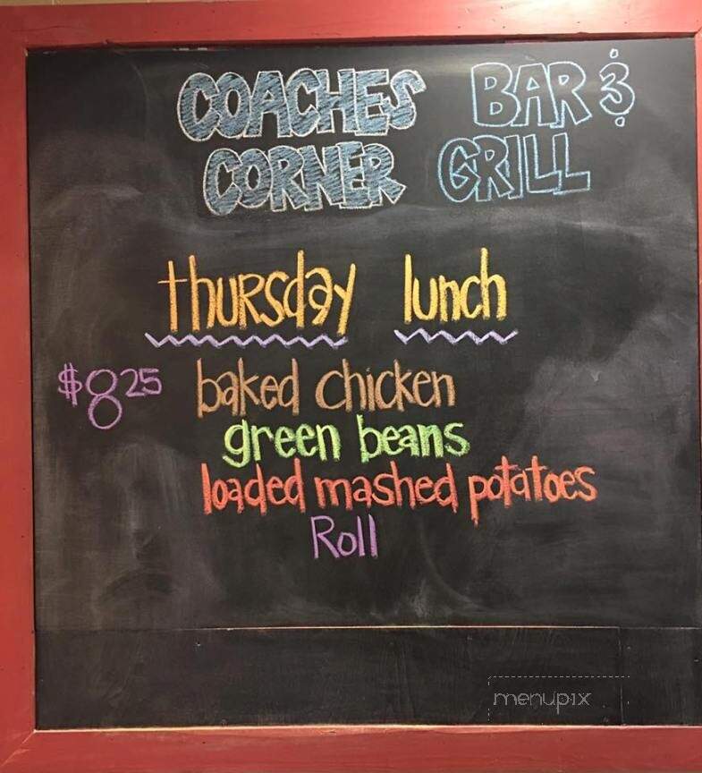 Coaches Corner Sports Bar & Grill - Wetumpka, AL menu_pic
