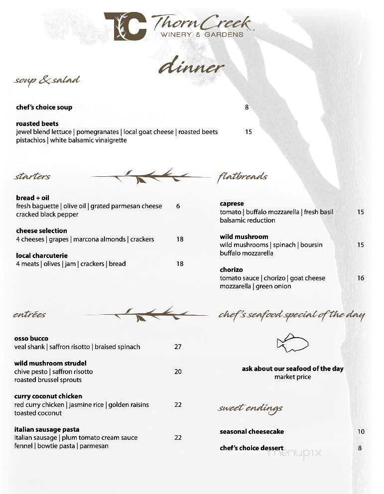 Thorncreek Winery & Gardens - Aurora, OH menu_pic