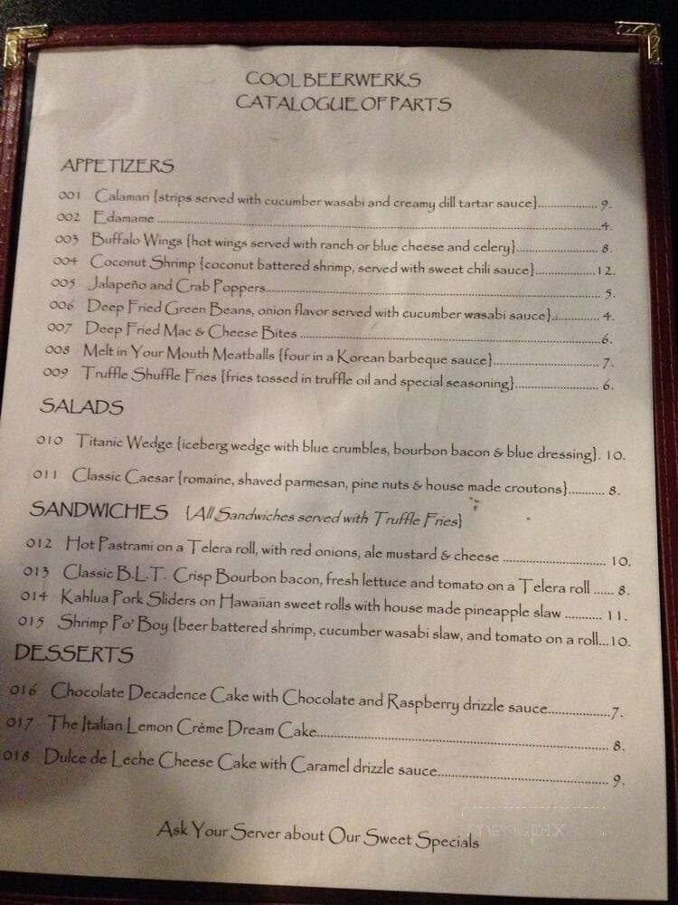 Cool Beerwerks - Cool, CA menu_pic